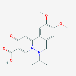 molecular formula C18H20N2O5 B10836587 9,10-dimethoxy-2-oxo-6-propan-2-yl-7H-pyrido[2,1-a]phthalazine-3-carboxylic acid 