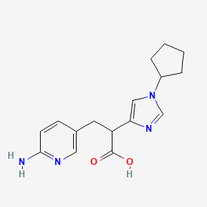 molecular formula C16H20N4O2 B10836718 3-(6-Aminopyridin-3-yl)-2-(1-cyclopentyl-1H-imidazol-4-yl)propionic acid 