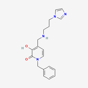 molecular formula C19H22N4O2 B10836730 1-Benzyl-3-hydroxy-4-[(3-imidazol-1-ylpropylamino)methyl]pyridin-2-one 