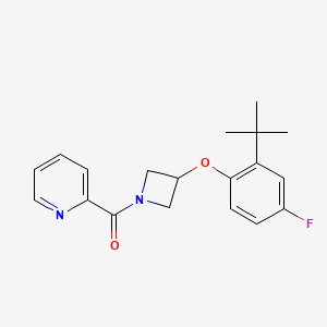 molecular formula C19H21FN2O2 B10836772 [3-(2-Tert-butyl-4-fluorophenoxy)azetidin-1-yl]-pyridin-2-ylmethanone 