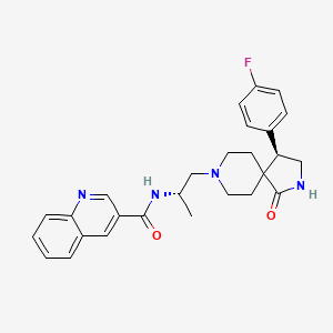 molecular formula C27H29FN4O2 B10836881 N-[(2S)-1-[(4R)-4-(4-fluorophenyl)-1-oxo-2,8-diazaspiro[4.5]decan-8-yl]propan-2-yl]quinoline-3-carboxamide 