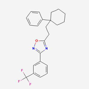 molecular formula C23H23F3N2O B10836933 5-[2-(1-Phenylcyclohexyl)ethyl]-3-[3-(trifluoromethyl)phenyl]-1,2,4-oxadiazole 