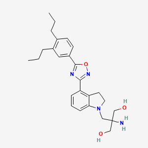 molecular formula C26H34N4O3 B10836950 2-Amino-2-((4-(5-(3,4-dipropylphenyl)-1,2,4-oxadiazol-3-yl)indolin-1-yl)methyl)propane-1,3-diol 