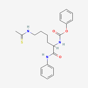molecular formula C21H25N3O3S B10836974 phenyl N-[1-anilino-6-(ethanethioylamino)-1-oxohexan-2-yl]carbamate 
