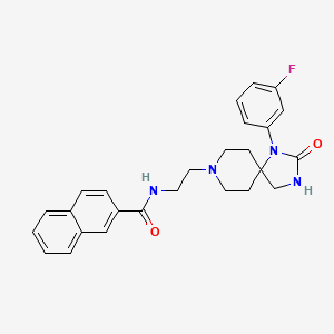 molecular formula C26H27FN4O2 B10837025 N-[2-[1-(3-fluorophenyl)-2-oxo-1,3,8-triazaspiro[4.5]decan-8-yl]ethyl]naphthalene-2-carboxamide 