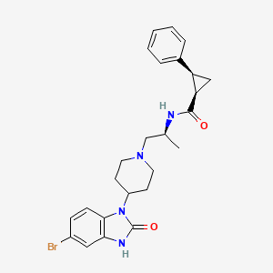 molecular formula C25H29BrN4O2 B10837033 (1R,2S)-N-[(2S)-1-[4-(5-bromo-2-oxo-3H-benzimidazol-1-yl)piperidin-1-yl]propan-2-yl]-2-phenylcyclopropane-1-carboxamide 