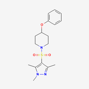 molecular formula C17H23N3O3S B10837040 4-Phenoxy-1-[(1,3,5-trimethyl-1H-pyrazol-4-yl)sulfonyl]piperidine 