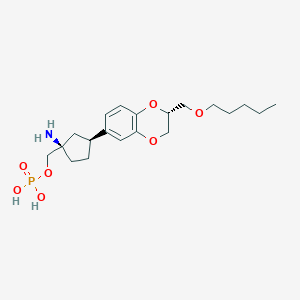 molecular formula C20H32NO7P B10837057 ((1R,3S)-1-amino-3-((R)-2-((pentyloxy)methyl)-2,3-dihydrobenzo[b][1,4]dioxin-6-yl)cyclopentyl)methyl dihydrogen phosphate 