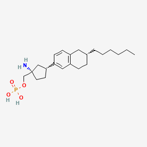 molecular formula C22H36NO4P B10837061 [(1S,3R)-1-amino-3-[(6R)-6-hexyl-5,6,7,8-tetrahydronaphthalen-2-yl]cyclopentyl]methyl dihydrogen phosphate 