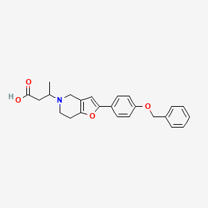 molecular formula C24H25NO4 B10837069 3-[2-(4-phenylmethoxyphenyl)-6,7-dihydro-4H-furo[3,2-c]pyridin-5-yl]butanoic acid 