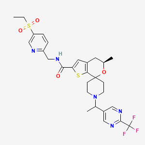 molecular formula C28H32F3N5O4S2 B10837086 (5'S)-5-Methyl-4',5'-dihydrospiro[piperidine-4,7'-thieno[2,3-c]pyran] 