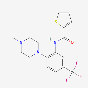 molecular formula C17H18F3N3OS B10837194 N-[2-(4-methylpiperazin-1-yl)-5-(trifluoromethyl)phenyl]thiophene-2-carboxamide 