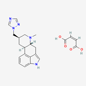 molecular formula C22H25N5O4 B10837243 Ergoline, 6-methyl-8-(1H-1,2,4-triazol-1-ylmethyl)-, (8beta)-, (Z)-2-butenedioate CAS No. 155210-57-4