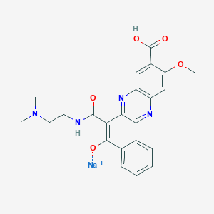 molecular formula C23H21N4NaO5 B10837284 Sodium;9-carboxy-6-[2-(dimethylamino)ethylcarbamoyl]-10-methoxybenzo[a]phenazin-5-olate 