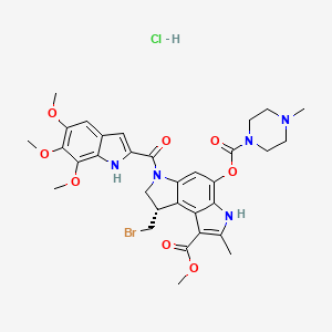 molecular formula C32H37BrClN5O8 B10837296 Pibrozelesin hydrochloride 