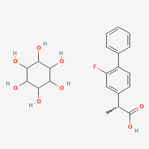 molecular formula C21H25FO8 B10837490 cyclohexane-1,2,3,4,5,6-hexol;(2R)-2-(3-fluoro-4-phenylphenyl)propanoic acid 