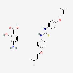 molecular formula C30H39N3O5S B10837564 4-Amino-2-hydroxy-benzoic acid; 1,3-bis(4-isopentyloxyphenyl)thiourea 