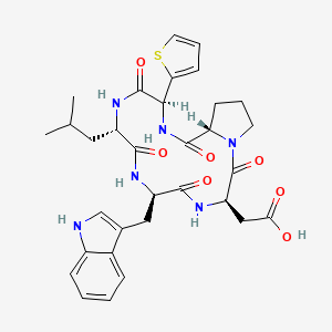molecular formula C32H38N6O7S B10837679 cyclo[D-Asp-Pro-D-Gly(thien-2-yl)-Leu-D-Trp] 
