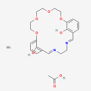 molecular formula C24H30MnN2O8 B10837738 Acetic acid;manganese;13,16,19,22-tetraoxa-3,6-diazatricyclo[21.3.1.18,12]octacosa-1(27),2,6,8(28),9,11,23,25-octaene-27,28-diol CAS No. 478020-50-7