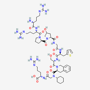 molecular formula C58H89N19O13S B10837783 H-D-Arg-Arg-D-Pro-D-xiHyp-Gly-2Thi-Ser-Tic-N(cHex)Gly-Arg-OH 