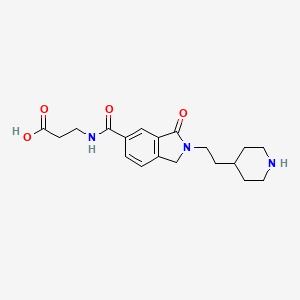 molecular formula C19H25N3O4 B10837802 3-{[3-Oxo-2-(2-piperidin-4-yl-ethyl)-2,3-dihydro-1H-isoindole-5-carbonyl]-amino}-propionic acid 