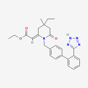 molecular formula C26H29N5O3 B10837961 ethyl (2E)-2-[4-ethyl-4-methyl-6-oxo-1-[[4-[2-(2H-tetrazol-5-yl)phenyl]phenyl]methyl]piperidin-2-ylidene]acetate 