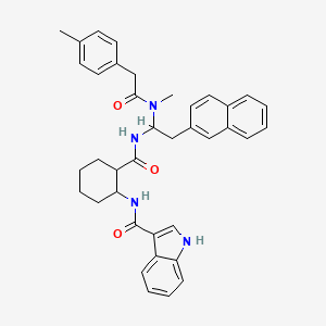 molecular formula C38H40N4O3 B10837971 N-[2-[[1-[methyl-[2-(4-methylphenyl)acetyl]amino]-2-naphthalen-2-ylethyl]carbamoyl]cyclohexyl]-1H-indole-3-carboxamide 