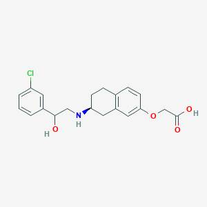 molecular formula C20H22ClNO4 B10837975 2-[[(7S)-7-[[2-(3-chlorophenyl)-2-hydroxyethyl]amino]-5,6,7,8-tetrahydronaphthalen-2-yl]oxy]acetic acid 