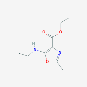molecular formula C9H14N2O3 B010838 Ethyl 5-(ethylamino)-2-methyloxazole-4-carboxylate CAS No. 105513-58-4