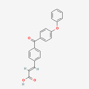 molecular formula C22H16O4 B10838457 (E)-3-(4-(4-phenoxybenzoyl)phenyl)acrylic acid 