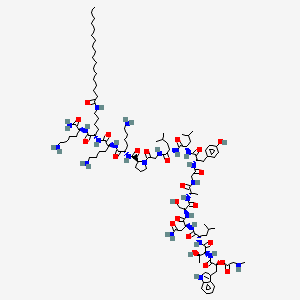 molecular formula C106H177N23O23 B10838806 (Sar)WTLNSAGYLLGPKK(Lys-stearoyl)K 