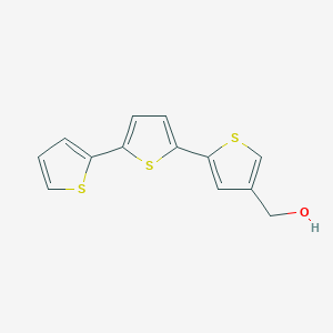 molecular formula C13H10OS3 B10838897 [5-(5-thiophen-2-ylthiophen-2-yl)thiophen-3-yl]methanol 