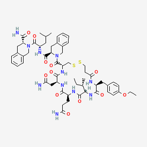 molecular formula C58H77N11O12S2 B10839044 [Mpa1, D-Tyr(Et)2, D-Tic7, D-Tic9]OT 