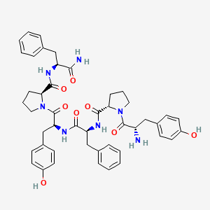 molecular formula C46H53N7O8 B10839071 [Tyr-Pro-Phe-NH-]2 