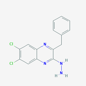 molecular formula C15H12Cl2N4 B10839337 1-(3-Benzyl-6,7-dichloroquinoxalin-2-yl)hydrazine 