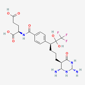 molecular formula C22H30F3N5O8 B10839927 10-CF3C(OH)2-Ddacthf 