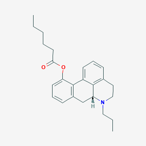 molecular formula C25H31NO2 B10839936 11-Hexanoyloxy-N-n-propylnoraporphine 