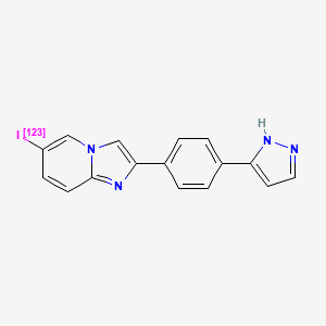 molecular formula C16H11IN4 B10839972 [123I]6-iodo-2-[4-(1H-pyrazol-3-yl)phenyl]imidazo[1,2-a]pyridine 