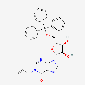molecular formula C32H30N4O5 B10840117 1-allyl-5''-O-tritylinosine 