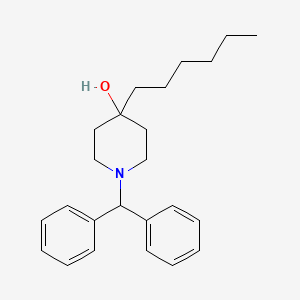 molecular formula C24H33NO B10840230 1-Benzhydryl-4-hexylpiperidin-4-ol 