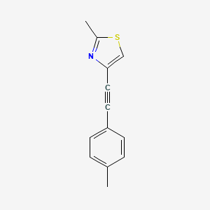 molecular formula C13H11NS B10841868 Thiazole, 2-methyl-4-(2-(4-methylphenyl)ethynyl)- CAS No. 727428-71-9