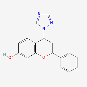 molecular formula C17H15N3O2 B10842084 2-Phenyl-4-[1,2,4]triazol-1-yl-chroman-7-ol 