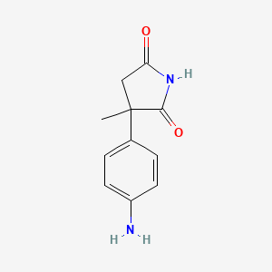 molecular formula C11H12N2O2 B10842432 3-(4-Amino-phenyl)-3-methyl-pyrrolidine-2,5-dione 