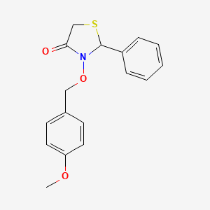 molecular formula C17H17NO3S B10842458 3-[(4-Methoxyphenyl)methoxy]-2-phenyl-1,3-thiazolidin-4-one CAS No. 921611-05-4