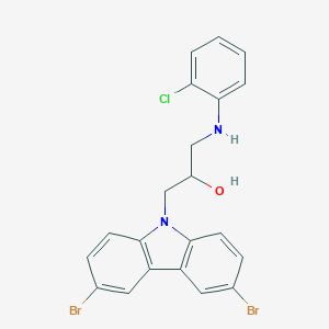 molecular formula C21H17Br2ClN2O B108425 1-(2-Chloroanilino)-3-(3,6-dibromocarbazol-9-yl)propan-2-ol CAS No. 327026-16-4