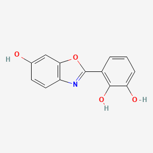 molecular formula C13H9NO4 B10842514 3-(6-Hydroxy-benzooxazol-2-yl)-benzene-1,2-diol 