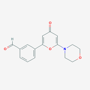 molecular formula C16H15NO4 B10842616 3-(6-morpholino-4-oxo-4H-pyran-2-yl)benzaldehyde 