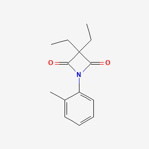 molecular formula C14H17NO2 B10842643 3,3-Diethyl-1-o-tolylazetidine-2,4-dione 