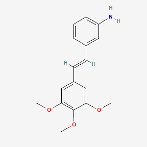 molecular formula C17H19NO3 B10842663 3,4,5-Trimethoxy-3''-amino-trans-stilbene 