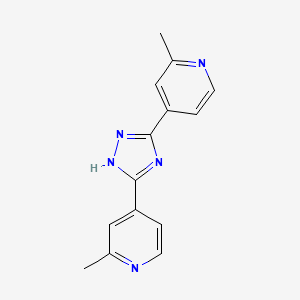molecular formula C14H13N5 B10842696 3,5-bis(2-methylpyridin-4-yl)-1H-1,2,4-triazole 